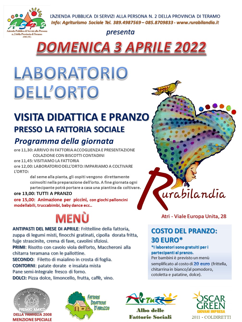 Visita didattica e pranzo Rurabilandia