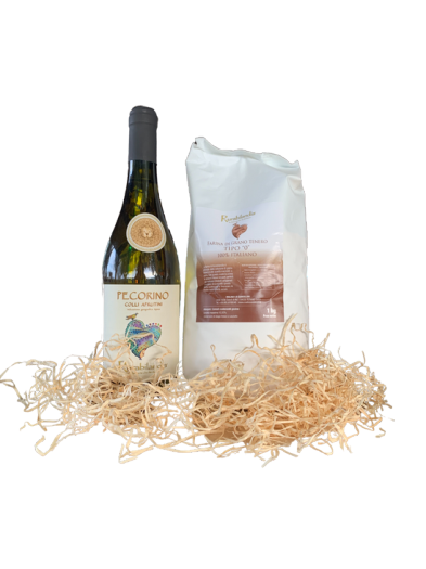 Vino Pecorino Colli Aprutini e farina di grano tenero "0"