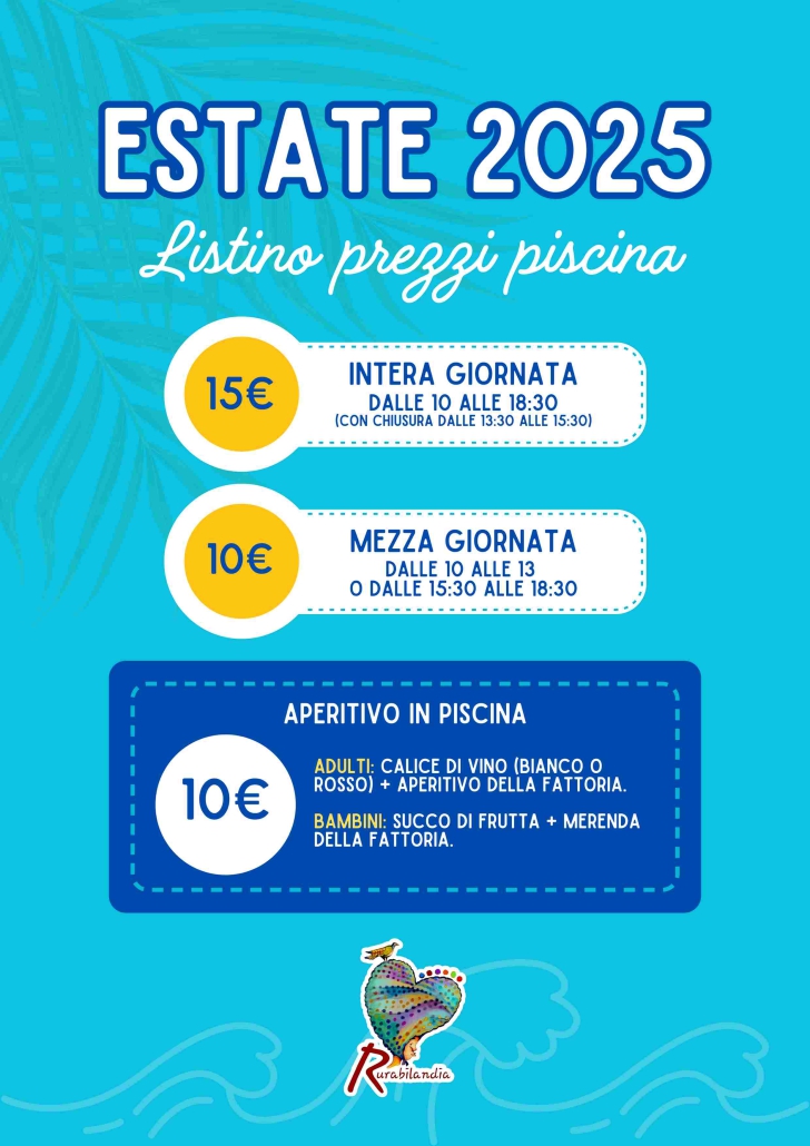 Listino prezzi piscina estate 2025