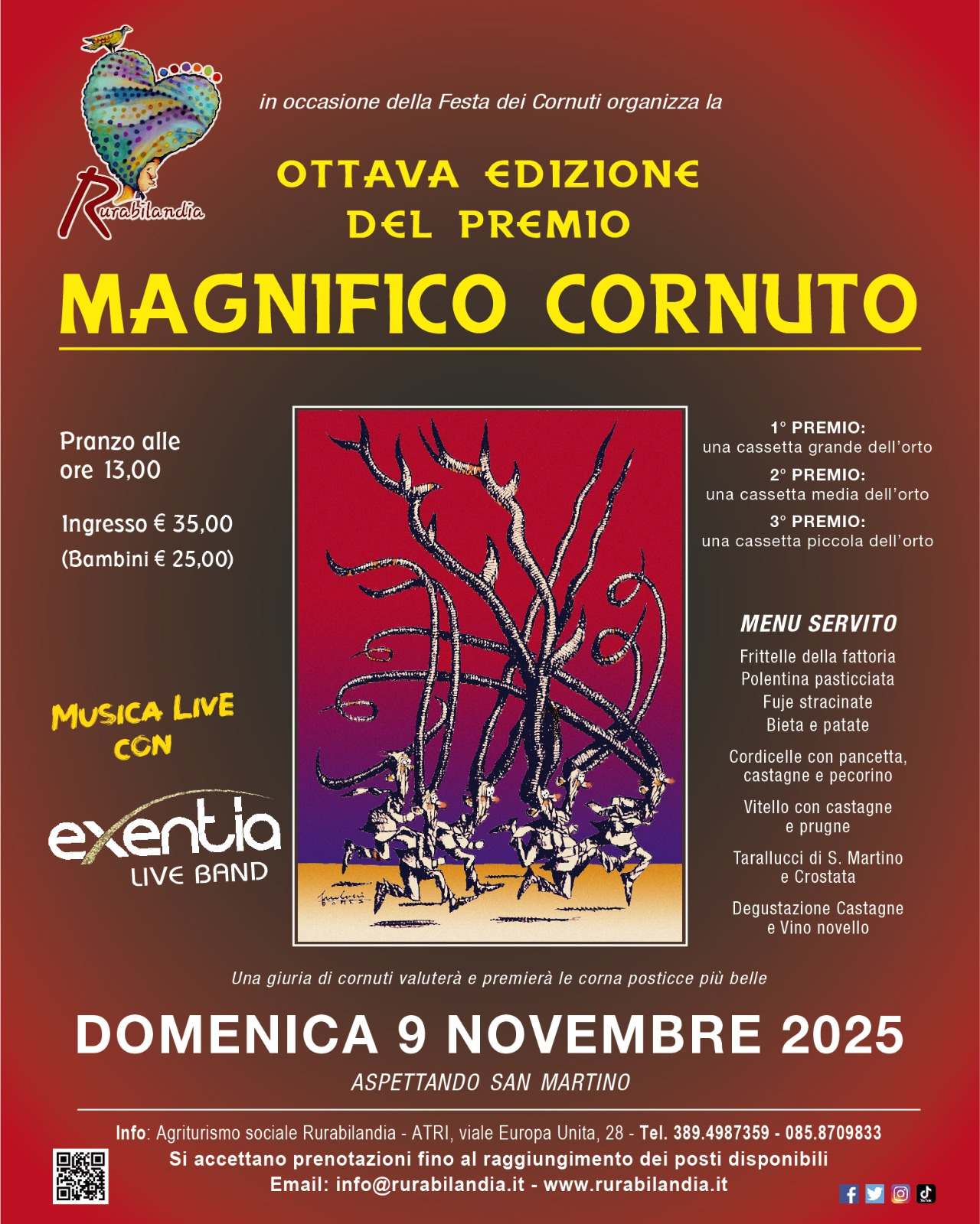 Domenica 9 novembre: un evento unico tra gusto, tradizione e ironia. Pranzo, premi e musica live!
