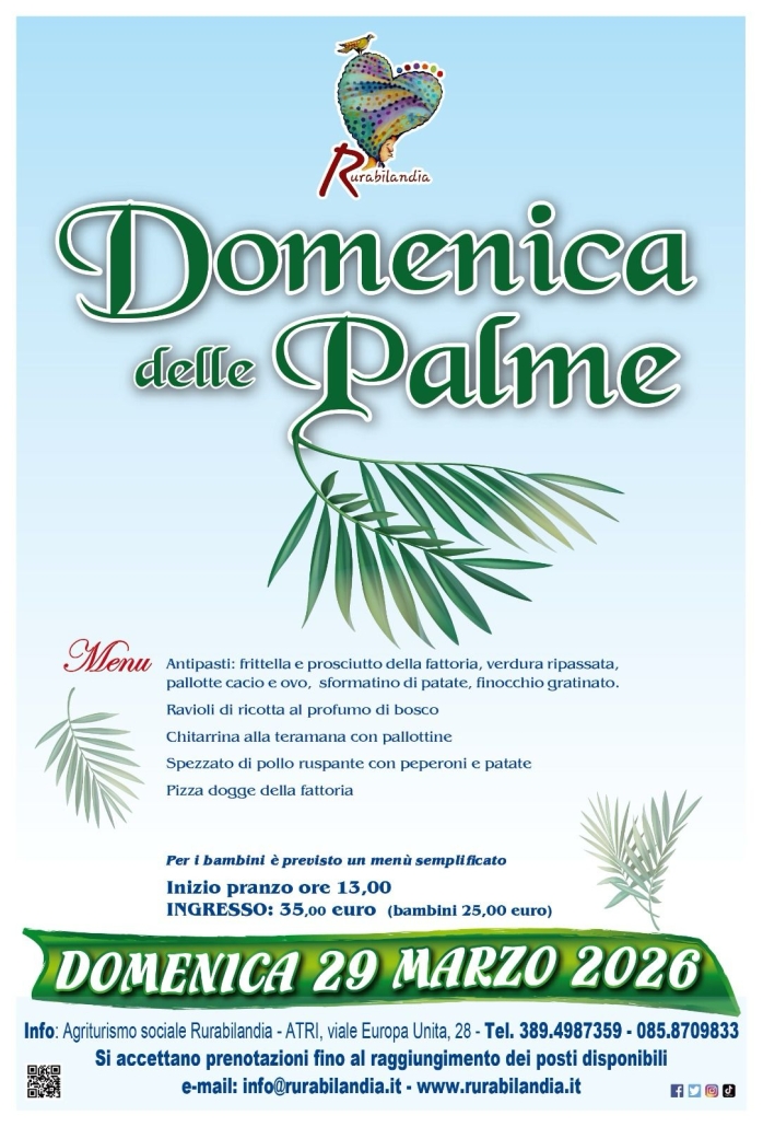 Menù di Domenica delle Palme a Rurabilandia